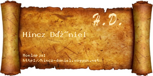 Hincz Dániel névjegykártya
